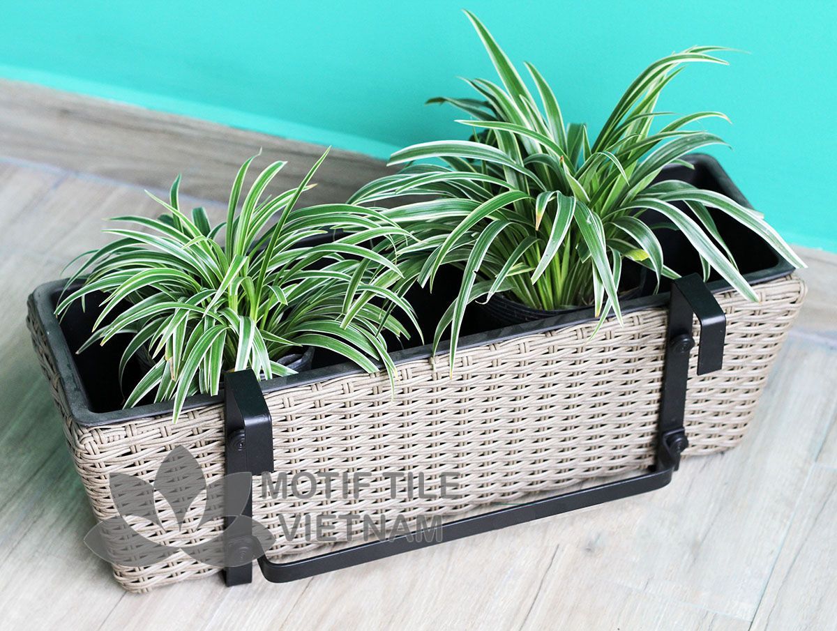 Chậu cây nhựa đan treo ban công MT-P002 5 Chậu nhựa đan treo ban công MT-P002