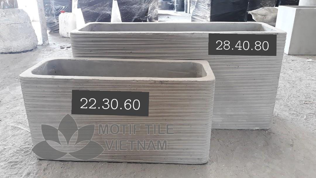 Chậu xi măng hình chữ nhật 2 Chậu xi măng hình chữ nhật