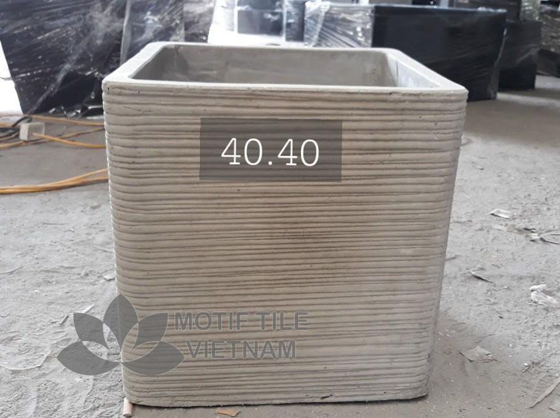 Chậu xi măng hình lập phương 40x40cm 2 Chậu xi măng hình lập phương 40x40cm