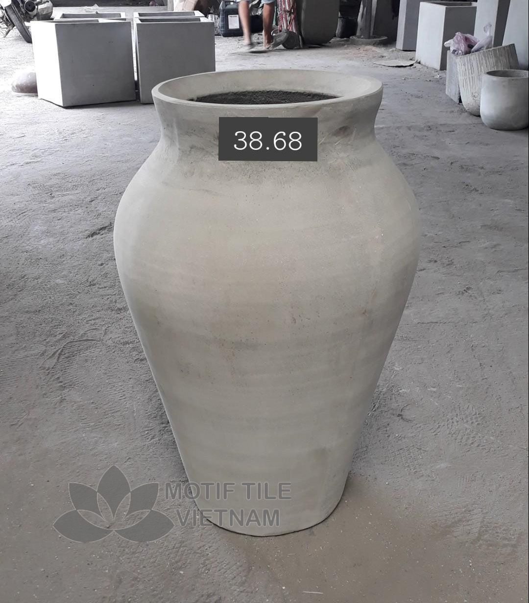 Chậu xi măng lu gờ cao 38x68 2 Chậu xi măng lu gờ cao