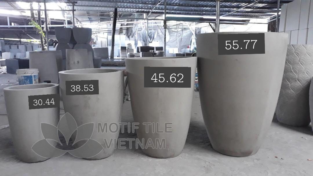 Chậu xi măng tròn bầu 5 Chậu xi măng tròn bầu