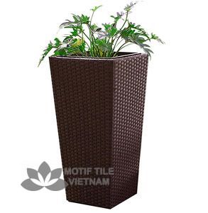 Chậu cây văn phòng mây nhựa đan vuông vát MT-P003 9 Chậu cây văn phòng mây nhựa đan vuông vát MT-P003
