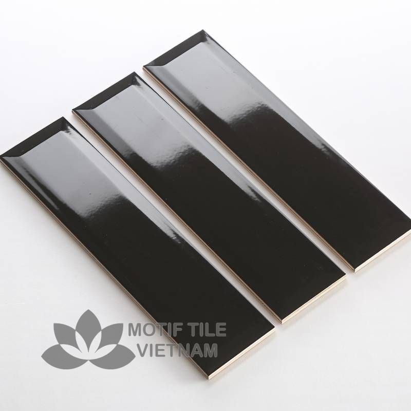 Gạch thẻ subway đen bóng vát 7.5x30cm SW75300V(Black) 1 Gạch thẻ subway đen bóng vát 7.5x30cm SW75300V(Black)