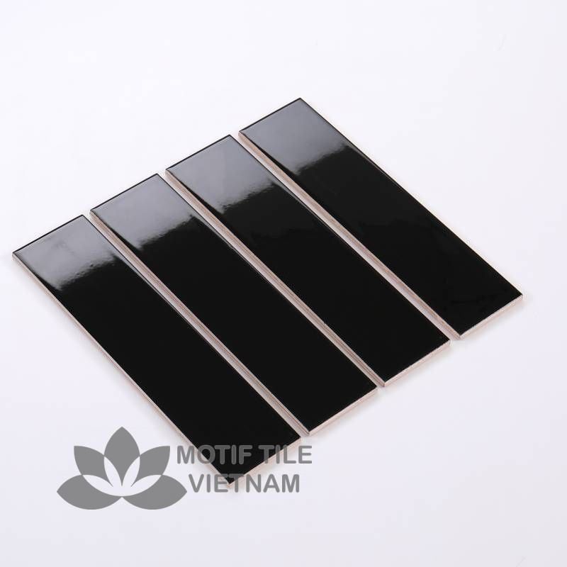 Gạch thẻ subway đen bóng phẳng 7.5x30cm SW75300(Black) 1 Gạch thẻ subway đen bóng 7.5x30cm SW75300(Black)