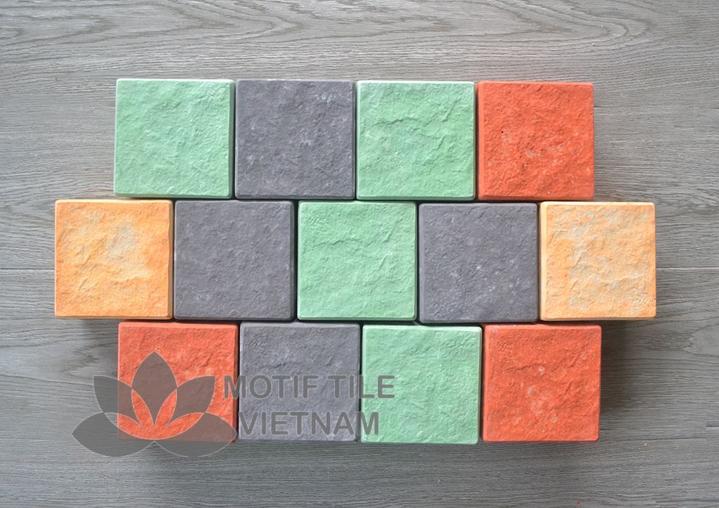 Gạch bê tông giả đá cubic MT-C04(Đỏ) 6 Gạch bê tông giả đá cubic