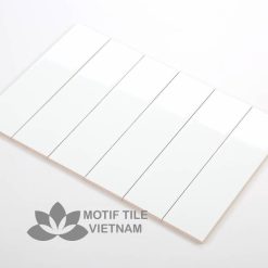 Gạch thẻ subway trắng bóng phẳng 7.5x30cm SW75300(White)