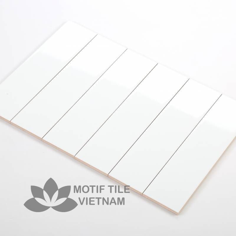 Gạch thẻ subway trắng bóng phẳng 7.5x30cm SW75300(White) 1 Gạch thẻ subway trắng bóng phẳng 7.5x30cm SW75300(White)