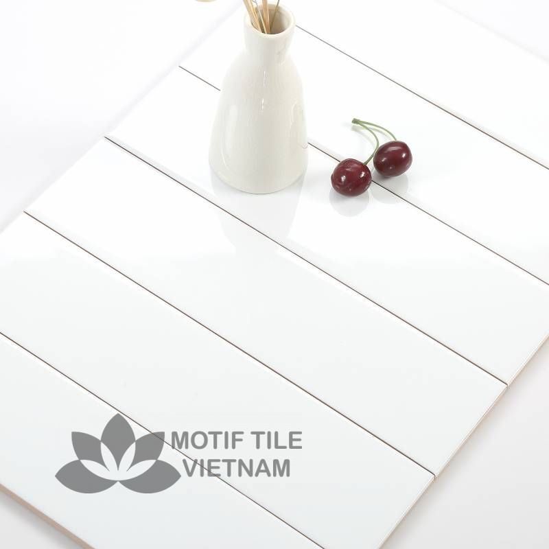 Gạch thẻ subway trắng bóng phẳng 7.5x30cm SW75300(White) 2 Gạch thẻ subway trắng bóng phẳng 7.5x30cm SW75300(White)